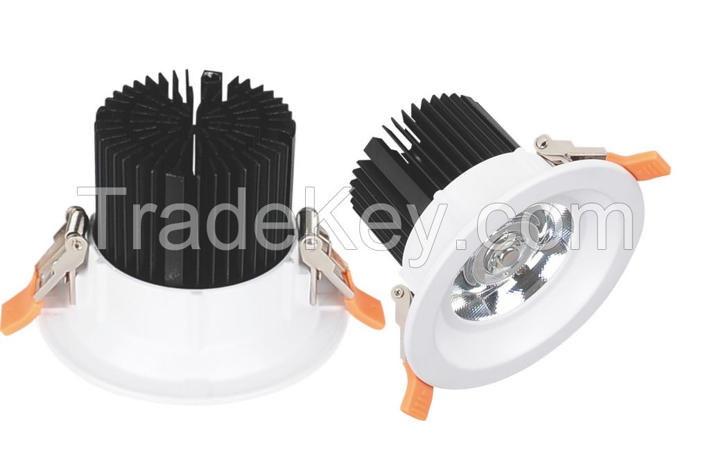 80W 8 inch COB LED down light with fixed beam angle die-casting aluminum housing recessed downlight