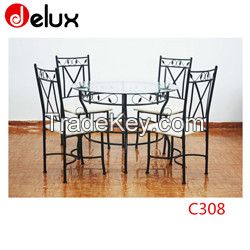 tempered glass dining table set