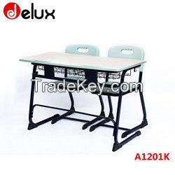 classroom desk and chairs for two people