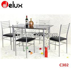 tempered glass dining table set