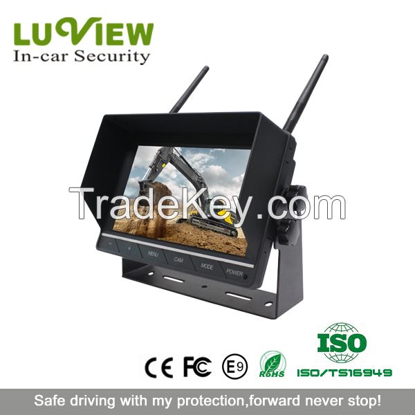 4-CH Video input Car monitor waterproof 2.4Ghz digital 7 inch wireless monitor