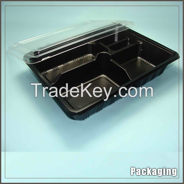 Custom white and black clamshell blister fast food box
