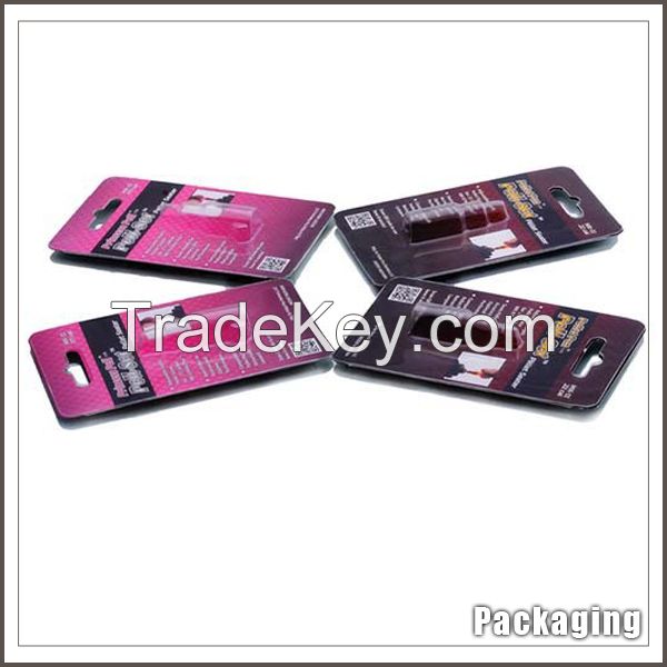 Custom slide blister cardboard packaging with plastic window