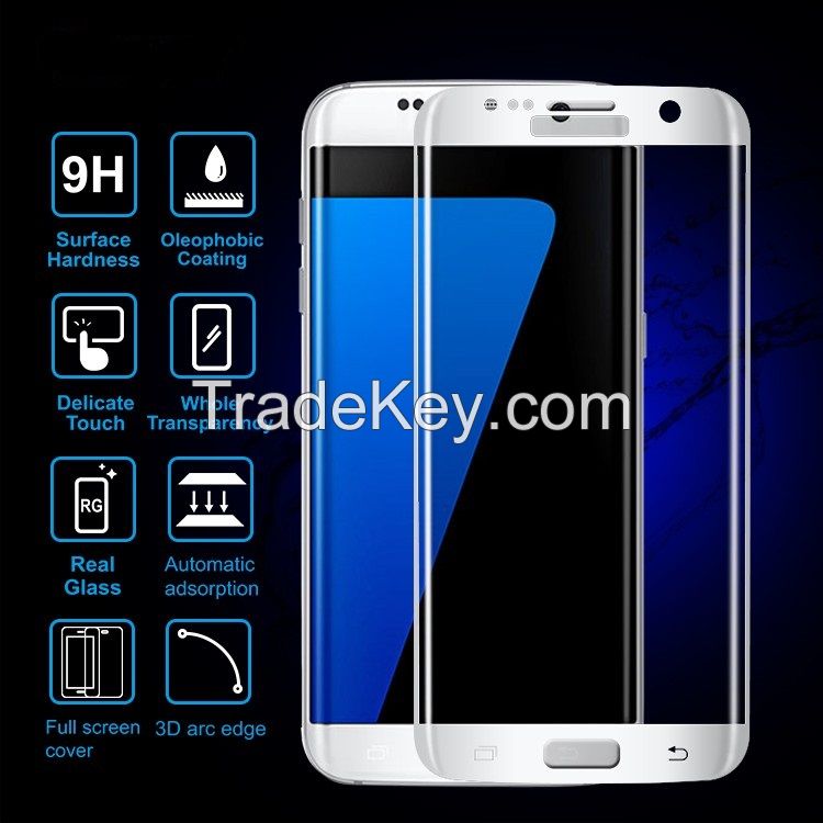 Screen Protection 3D Curved Full Cover 9H Tempered Glass Screen Protector for Samsung Galaxy S7 Edge
