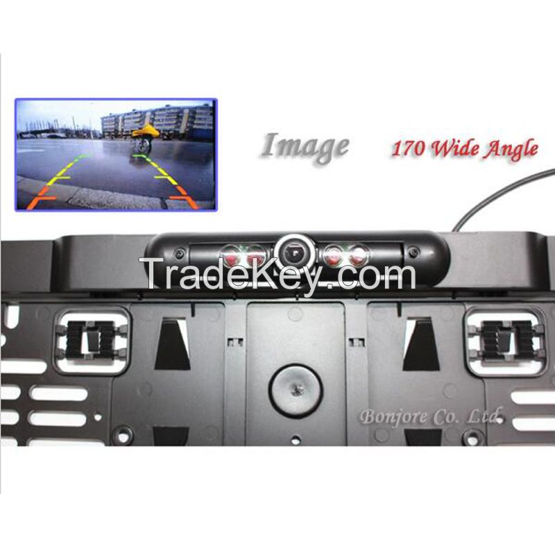 Parking assistance 170 Degree CCD Car Reversing camera IR LED night vision license plate license plate holder Rear view cam