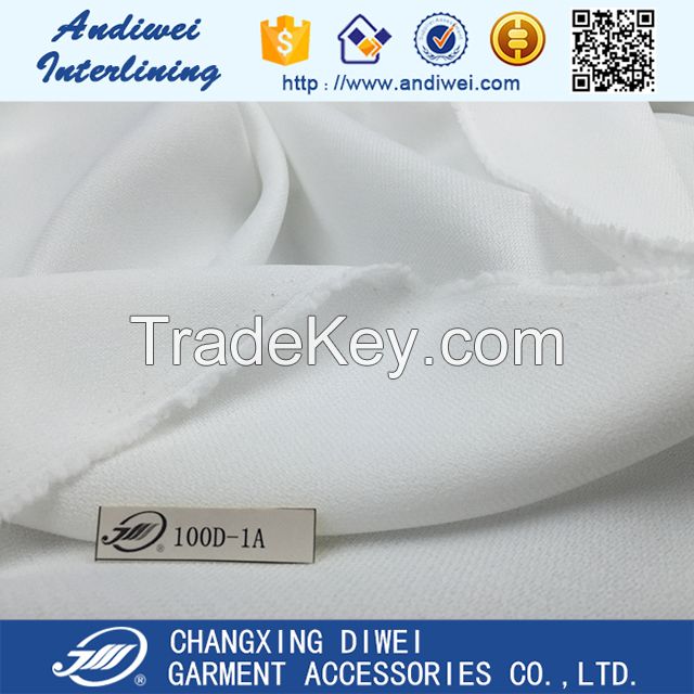 100D polyester woven fusible interlining fabric
