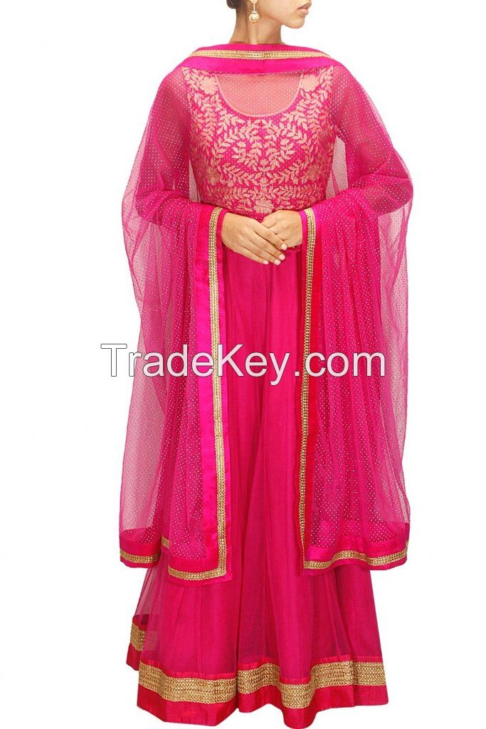 FEATURING PINK COLOUR FLOOR LENGTH ANARKALI GOWN