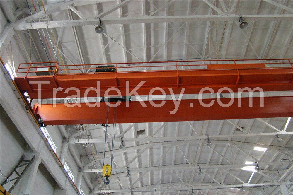 ISO Certificated QD model double girder electric overhead traveling bridge crane 20ton