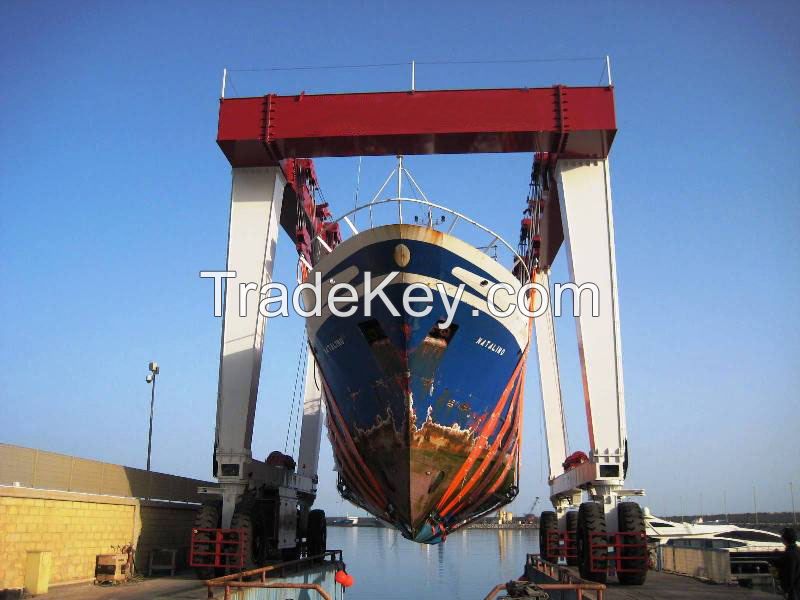 Shipyard used 50ton- 300ton rubber tyre gantry boat hoist travel lift manufacture 