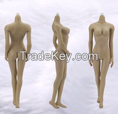 1/6 super flexible female body with black skin middle breast