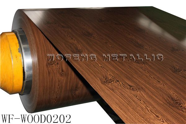 Design wood color ppgi , color coated wood ppgi coil manufacturer price