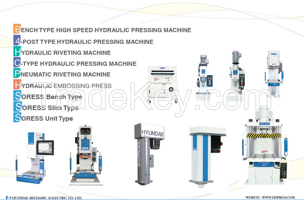 small hydraulic or servo press, specialized machines, automation system.