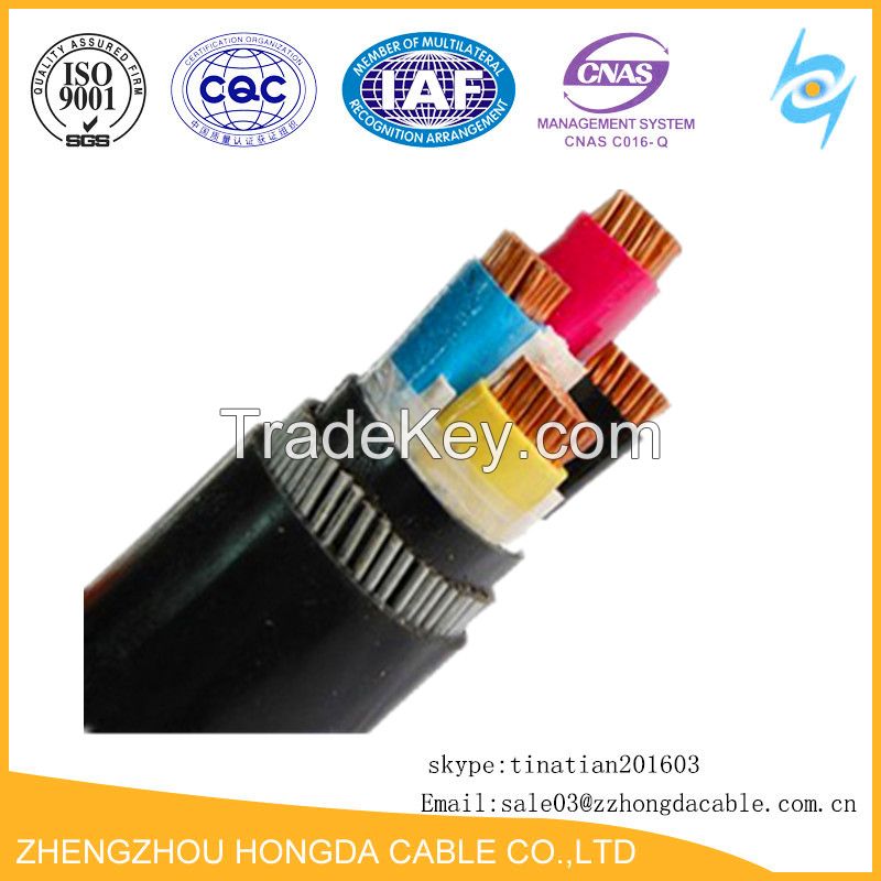 4 core 95 120mm 0.6 /1KV Copper Core PVC Insulated Armoured Cable LV U