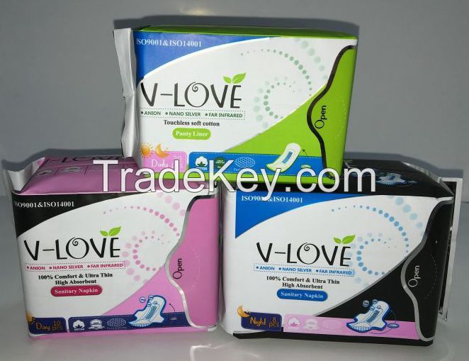 V-LOVE Nano silver and far infrared sanitary napkin