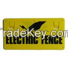 Gato electric fence with burglar alarm and warning signs