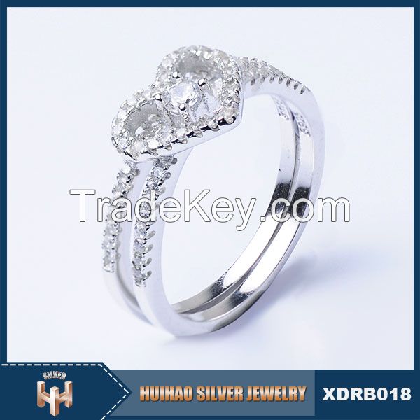 Latest model wholesale prong setting925 sterling silver rings for lady