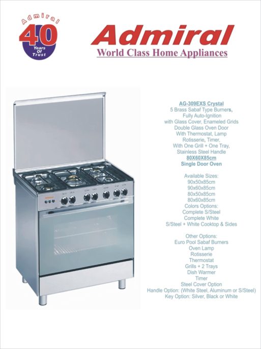 Freestanding Gas Cooker (Admiral)