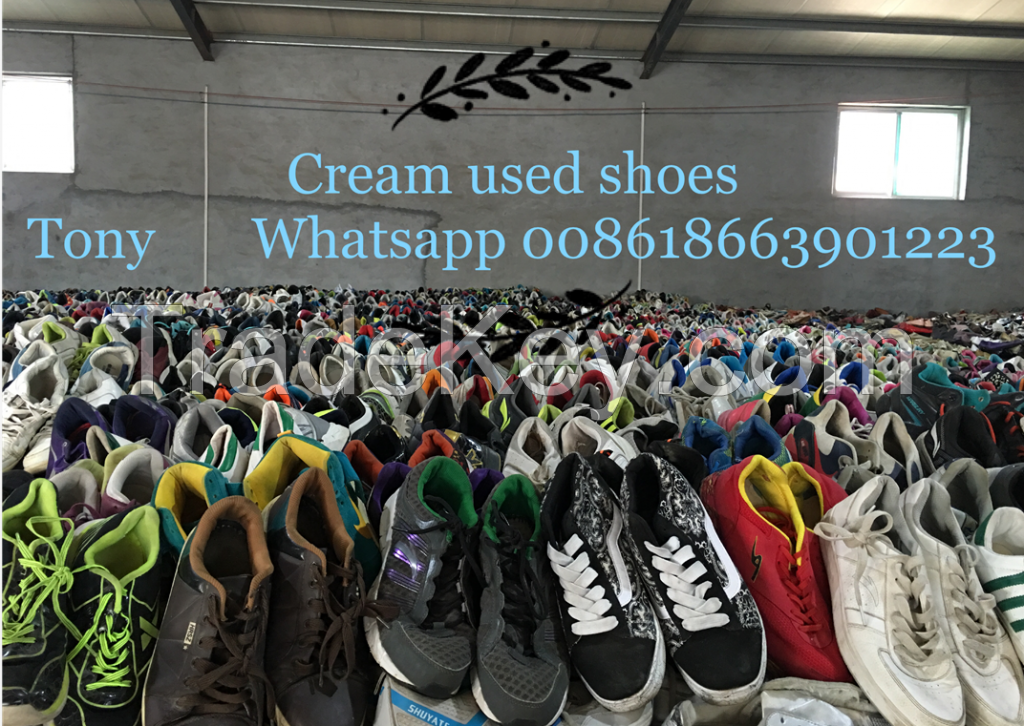 cream used shoes