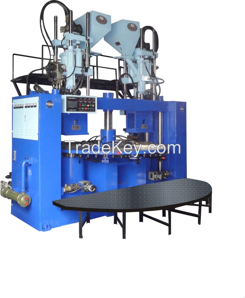 Vertical type double colors Sole and upper injection molding machine