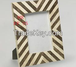Wood & Bone Stripe Design Photo Frame