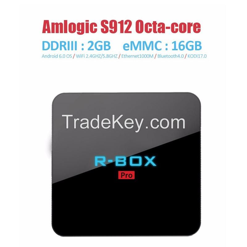 R-BOX Pro RBOX Pro Amlogic S912 Octa Core 2G/16G Android 6.0 4K TV BOX 2.4G+5G WIFI Bluetooth 1000M LAN DLNA Miracast
