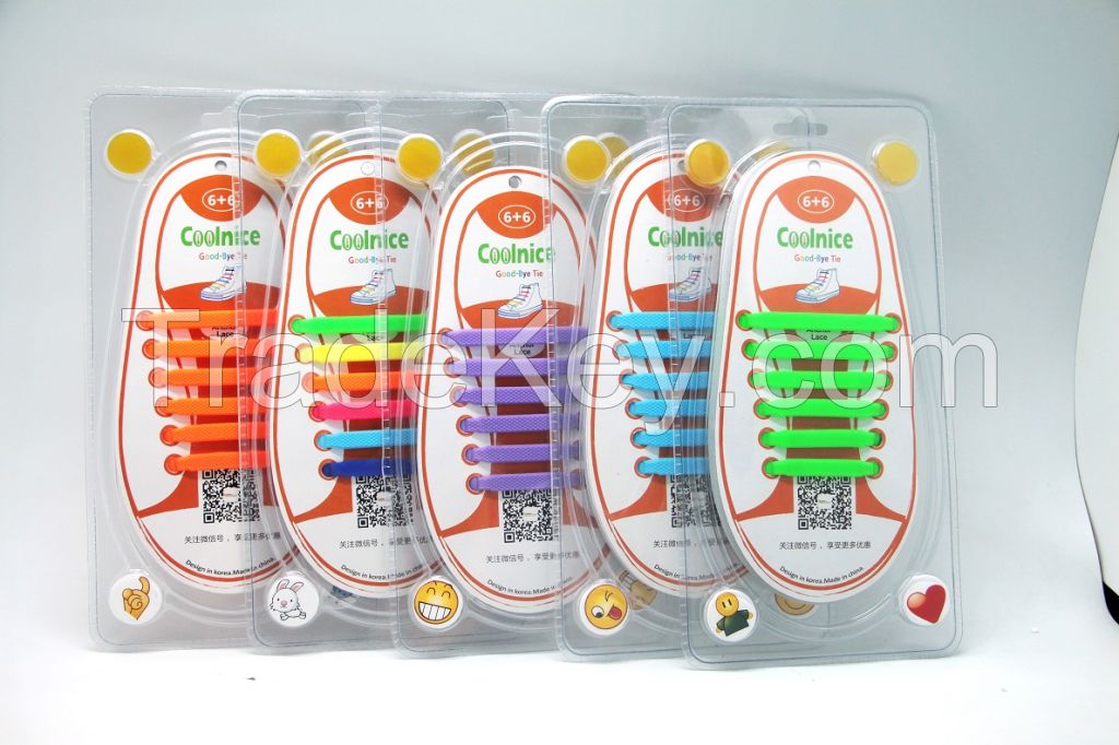 Factory price Elastic Silicon No Tie Shoelace for Kid & Adult