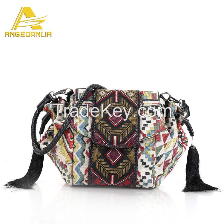 2016 fashion new design ethnic shoulder bag boho bag fabric shoulder bag for women 