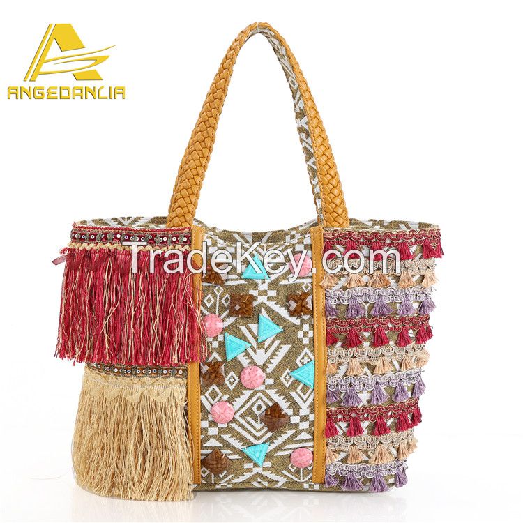 2016 fashion new design ethnic shoulder bag boho bag fabric shoulder bag for women 