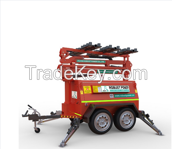 LED high telescopic hydraulic mast diesel mobile emergency Light Tower lighting