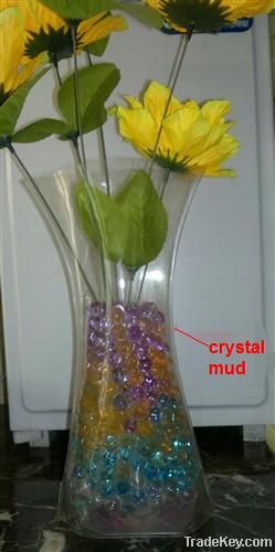 PVC foldable vase with crystal mud