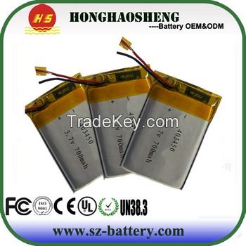 China Top wholesale 700mah 3.7v lipo battery 403450