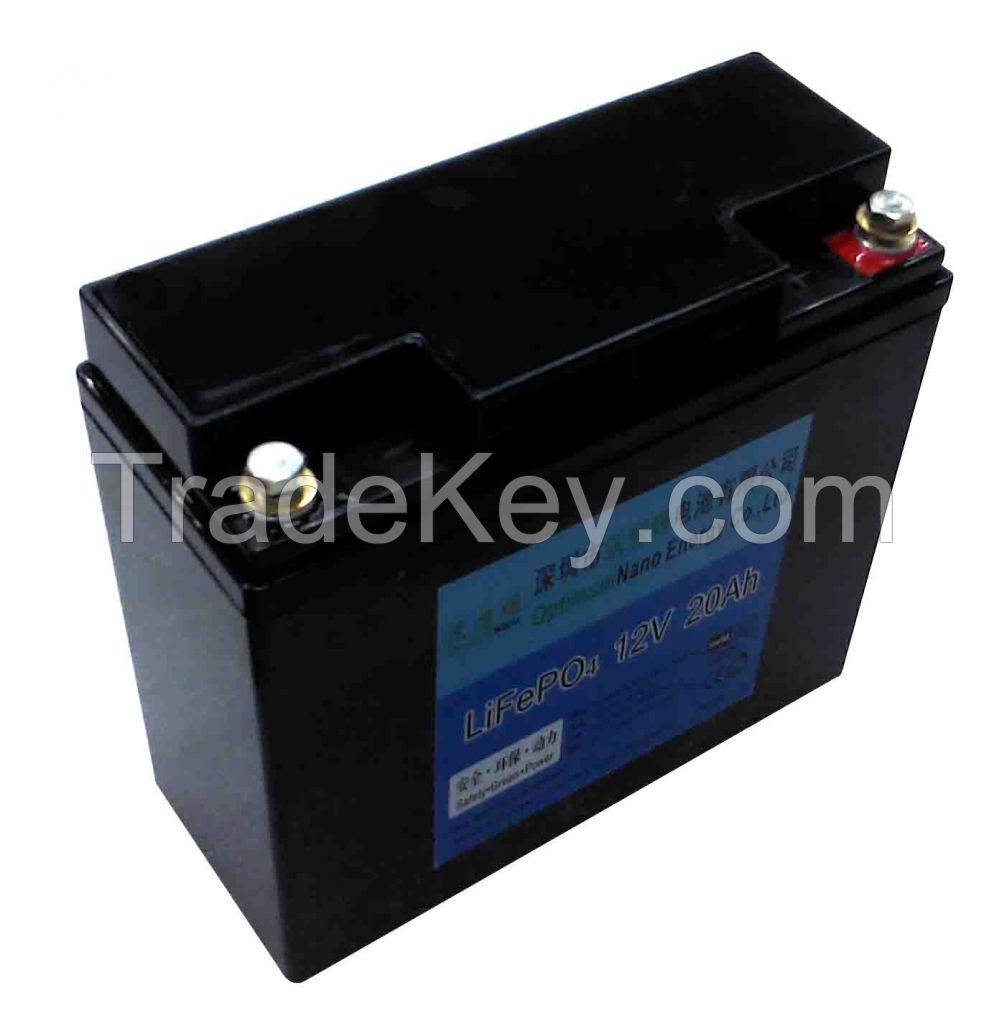 Rechargeable LiFePO4 Battery 12V 20ah for Solar Street Lights/ /LED Light/ Electric Scooter/Medical Tools