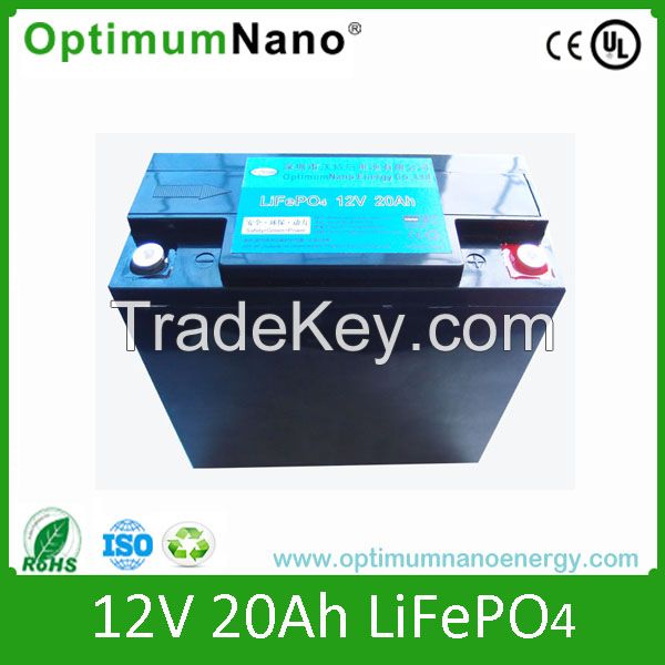 Rechargeable LiFePO4 Battery 12V 20ah for Solar Street Lights/ /LED Light/ Electric Scooter/Medical Tools