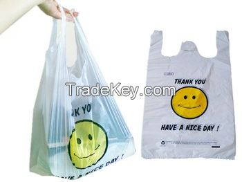 High speed production plastic HDPE t shirt bag on roll, high quality