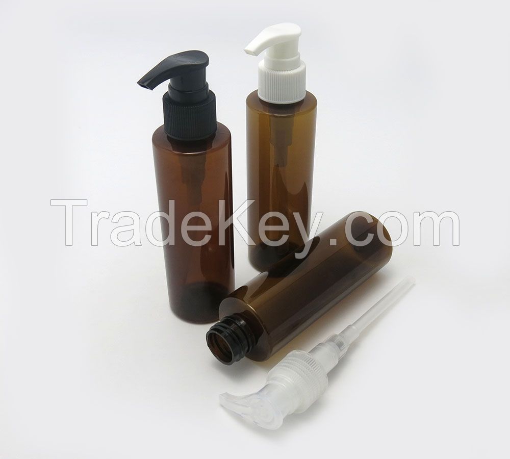 Wholesale 150ml brown plastic pump spray bottle for shower gel, shampoo