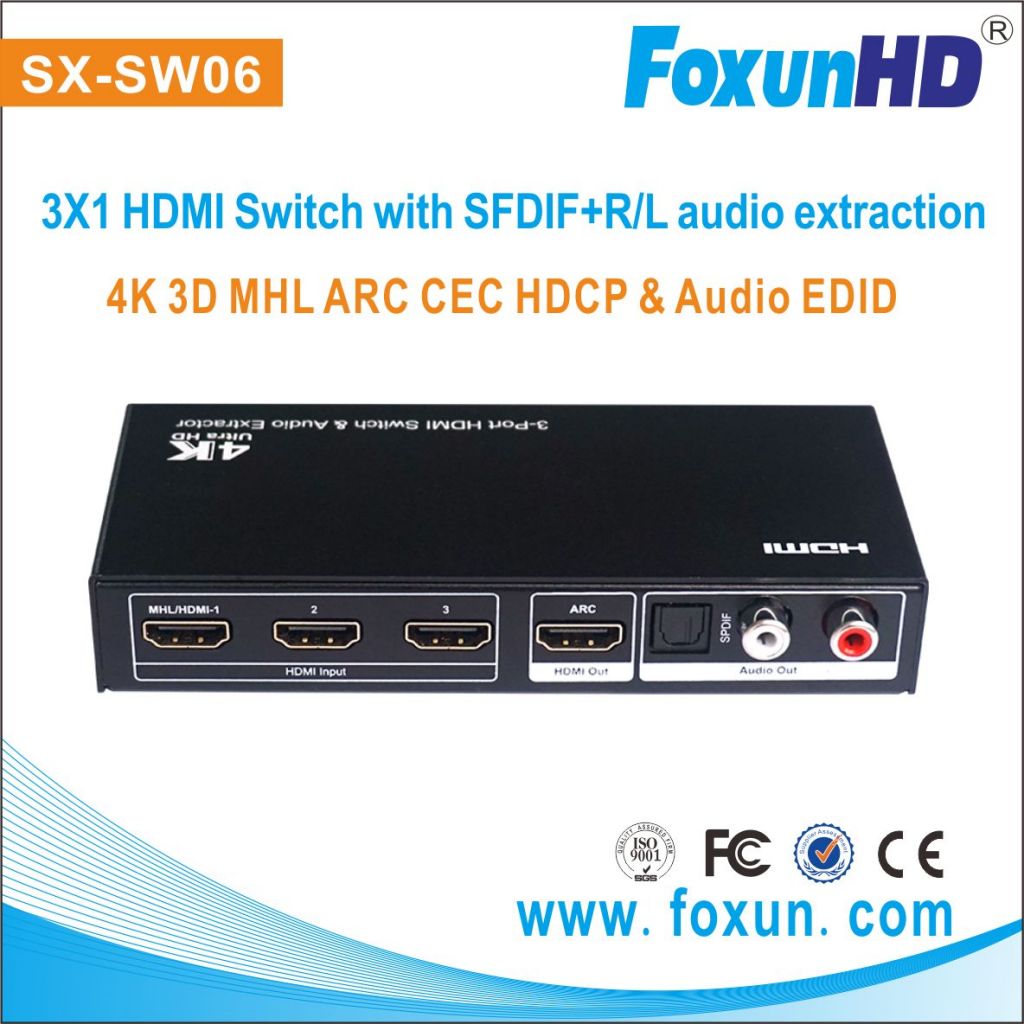 4K HDMI switch with ARC & HD Audio extraction