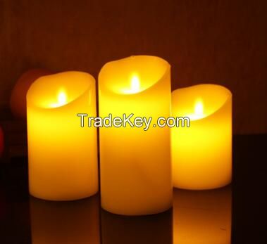 Popular Wedding Festival party battery flamlessi electric LED candle light pillar tea light candle