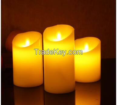 Popular Wedding Festival party battery flamlessi electric LED candle light pillar tea light candle
