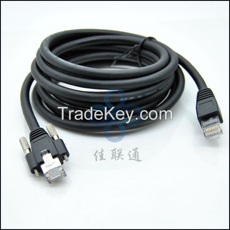 High flex RJ45 to RJ45 locking screws shielded Gige cable for Gige vision Gigabit Ethernet industrial CCD Cameras