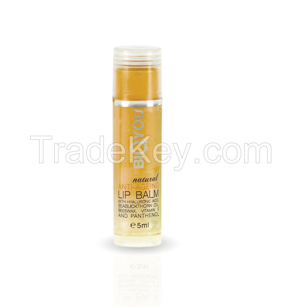 ANTI-AGEING LIP BALM WITH HYALURONIC ACID, SEABUCKTHORN OIL, BEESWAX AND VITAMIN E