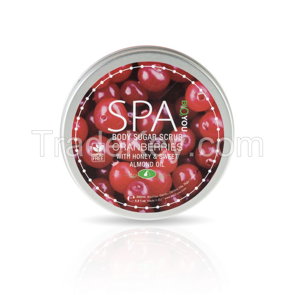 SUGAR SCRUB WITH HONEY AND SWEET ALMOND OIL "CRANBERRIES"