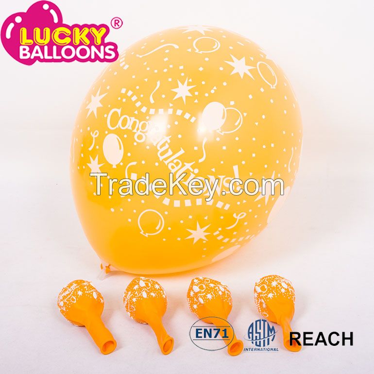 hot selling balloon latex printed congratulations for wholesales