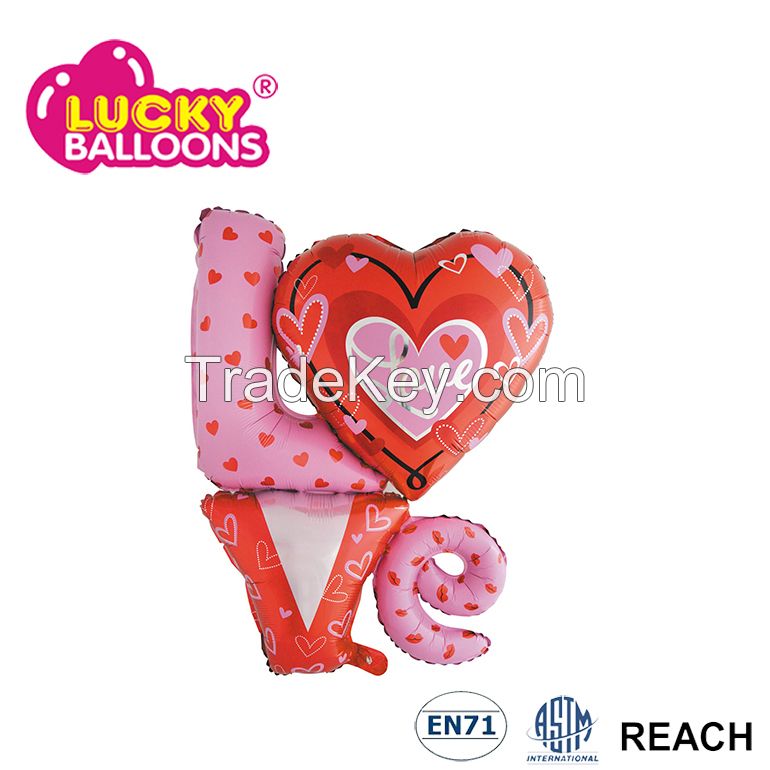 high quality heart shape custom foil balloons with low price
