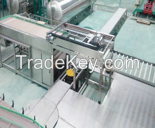 Automatic high speed cage unloading machine for beverage sterilization