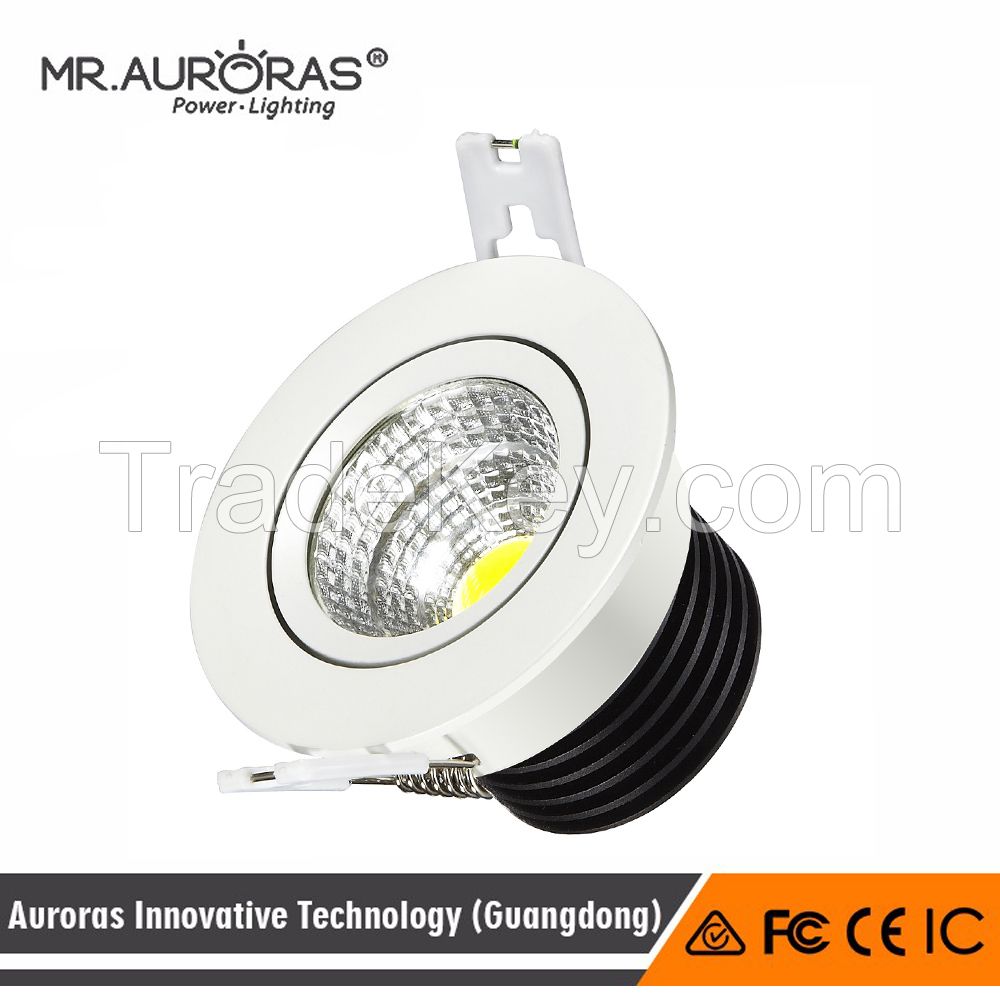 High bright IP20 COB 10w led downlight adjustable for bathroom