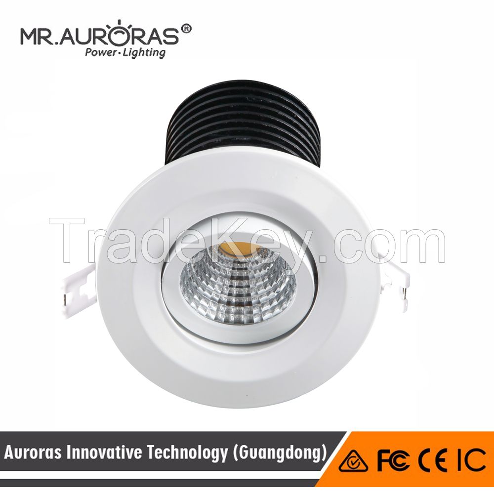 High bright IP20 COB 10w led downlight adjustable for bathroom