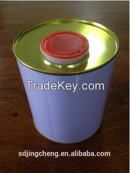 1Liter metal tin canwith jar 42mm plastic bottle inserts cap /plastic pull up cap/tin can cap