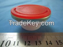 1Liter metal tin canwith jar 42mm plastic bottle inserts cap /plastic pull up cap/tin can cap