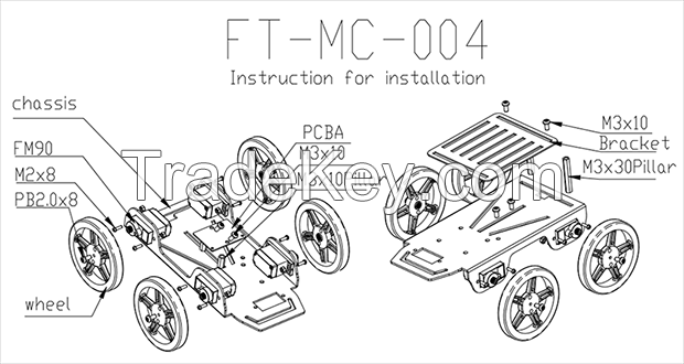 4WD Electronic Kits DIYRobot Car  with  Raspberry Pi