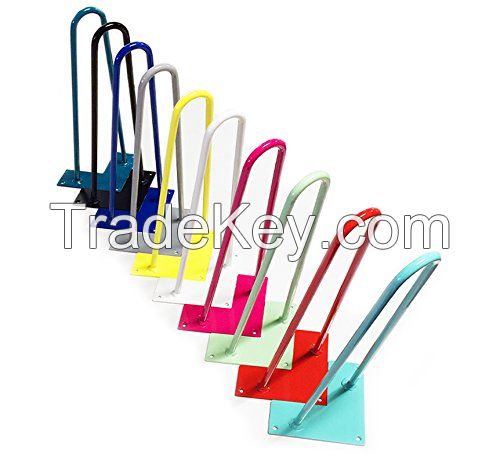 China manufacturer metal solid steel 2 rod coloful hairpin tabl leg